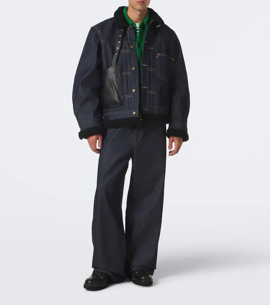 Sacai Leather-trimmed denim jacket | Thumbnail 5 Sacai Leather-trimmed denim jacket | Thumbnail 5