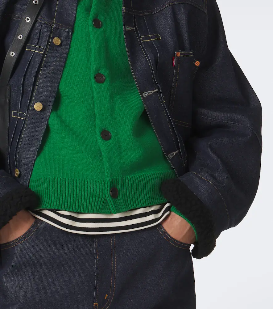 Sacai Leather-trimmed denim jacket | Thumbnail 6 Sacai Leather-trimmed denim jacket | Thumbnail 6