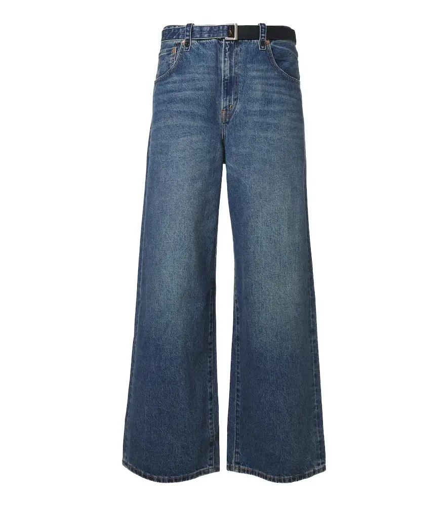 Sacai Belted wide-leg jeans