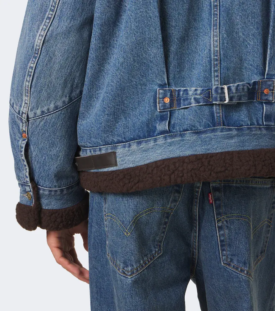 Sacai Leather-trimmed denim jacket | Thumbnail 3 Sacai Leather-trimmed denim jacket | Thumbnail 3