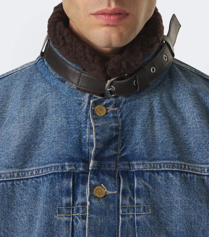 Sacai Leather-trimmed denim jacket | Thumbnail 4 Sacai Leather-trimmed denim jacket | Thumbnail 4