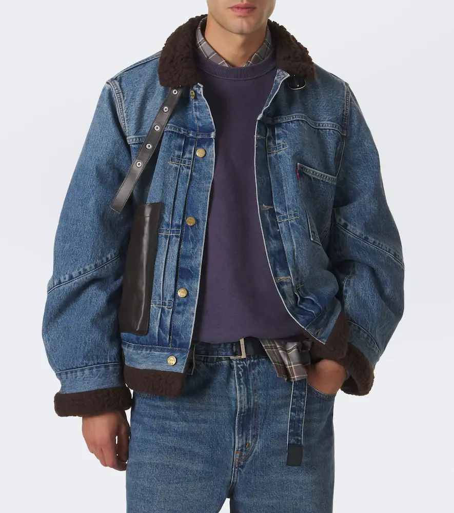 Sacai Leather-trimmed denim jacket | Thumbnail 5 Sacai Leather-trimmed denim jacket | Thumbnail 5