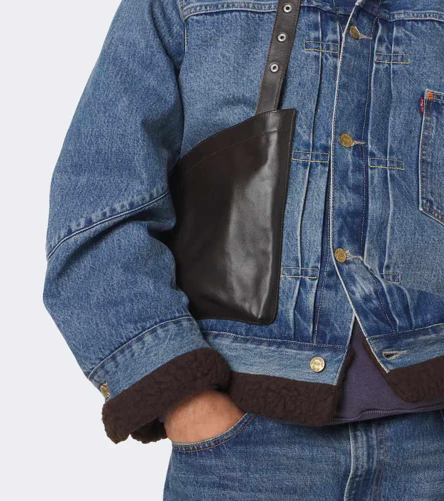 Sacai Leather-trimmed denim jacket | Thumbnail 7 Sacai Leather-trimmed denim jacket | Thumbnail 7