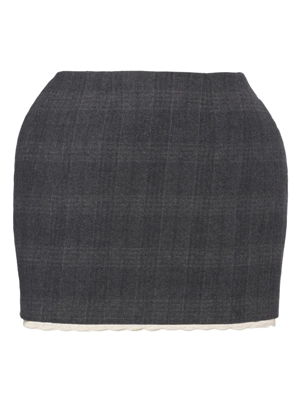 Magda Butrym Checked crochet-trimmed virgin wool miniskirt