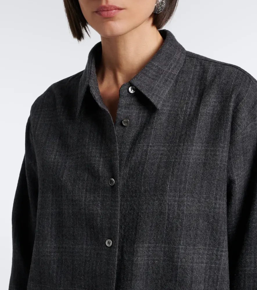 Magda Butrym Plaid virgin wool shirt | Thumbnail 3 Magda Butrym Plaid virgin wool shirt | Thumbnail 3