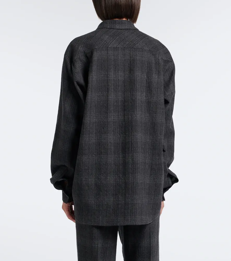 Magda Butrym Plaid virgin wool shirt | Thumbnail 4 Magda Butrym Plaid virgin wool shirt | Thumbnail 4