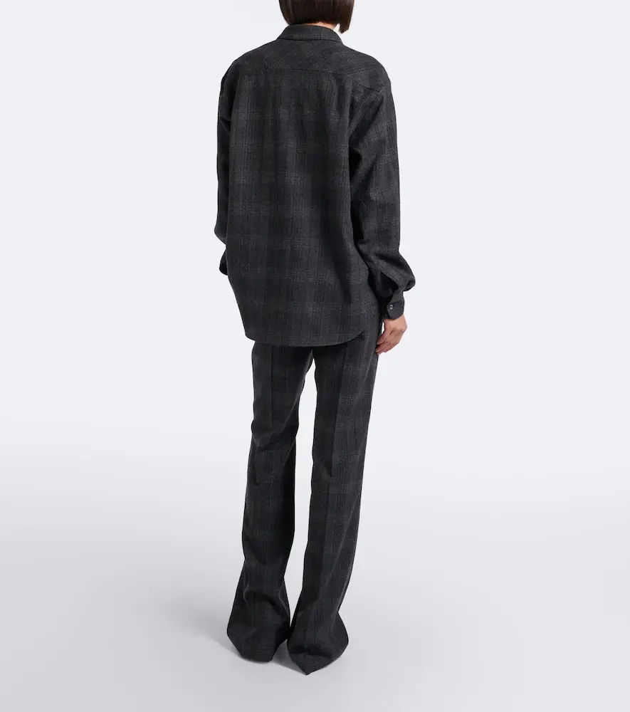 Magda Butrym Plaid virgin wool wide-leg pants | Thumbnail 2 Magda Butrym Plaid virgin wool wide-leg pants | Thumbnail 2