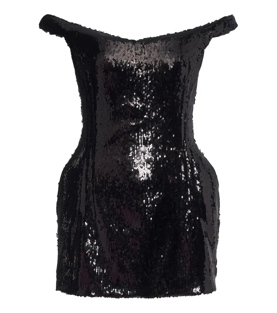 Magda Butrym Sequined off-shoulder minidress