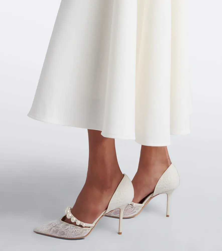 Safiyaa Bridal Melinda belted crêpe midi dress | Thumbnail 3 Safiyaa Bridal Melinda belted crêpe midi dress | Thumbnail 3