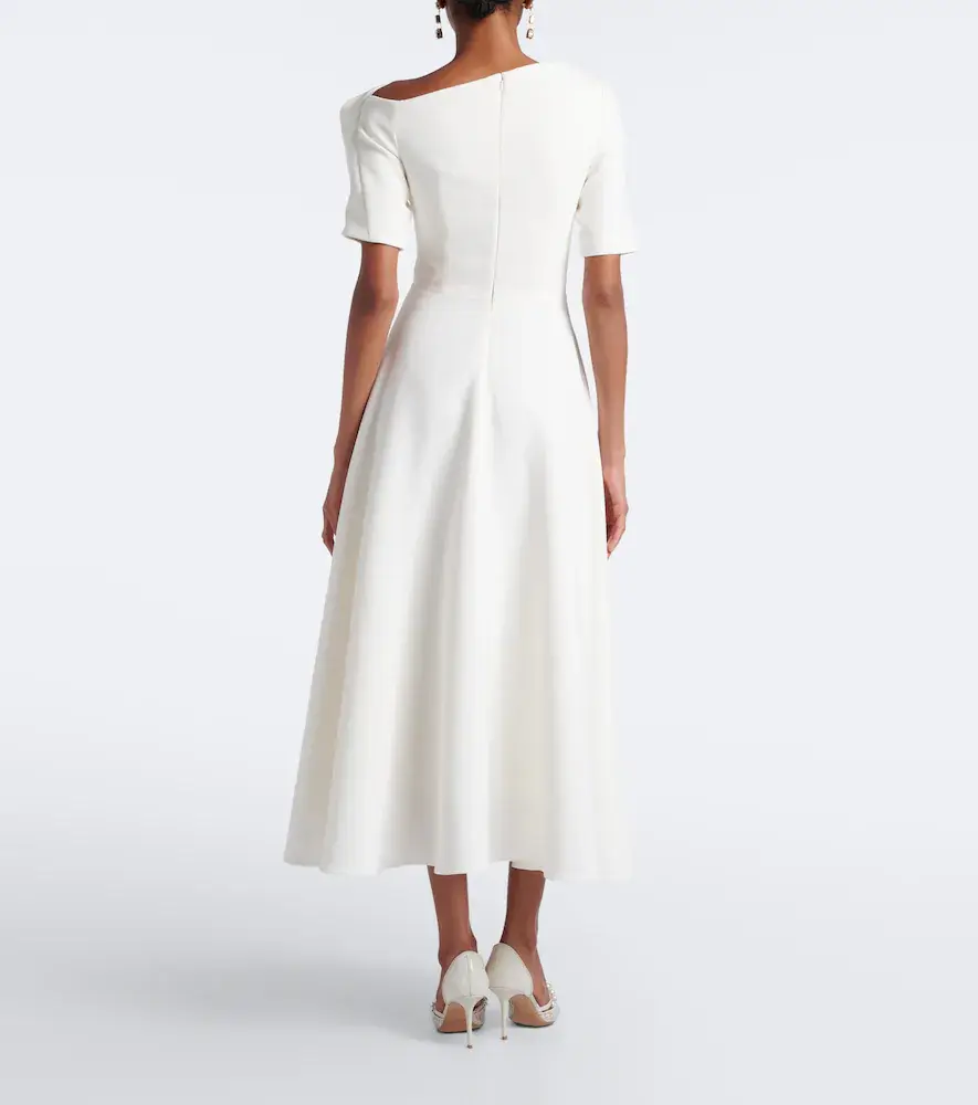 Safiyaa Bridal Melinda belted crêpe midi dress | Thumbnail 4 Safiyaa Bridal Melinda belted crêpe midi dress | Thumbnail 4