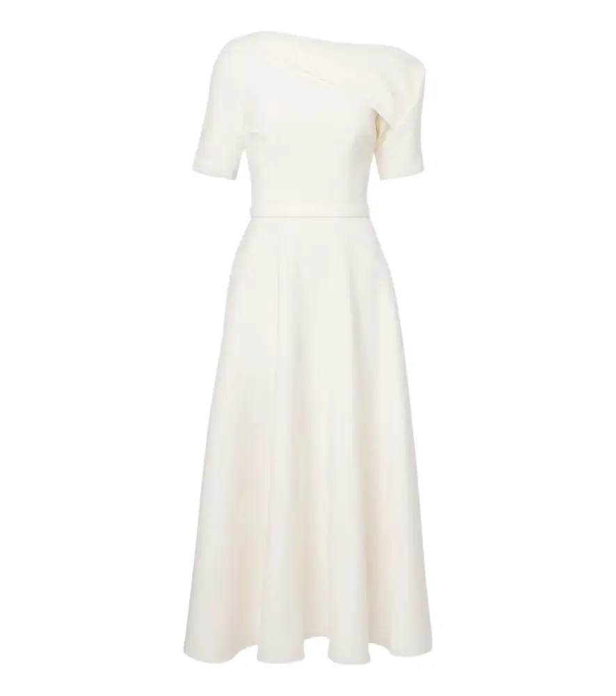 Safiyaa Bridal Melinda belted crêpe midi dress