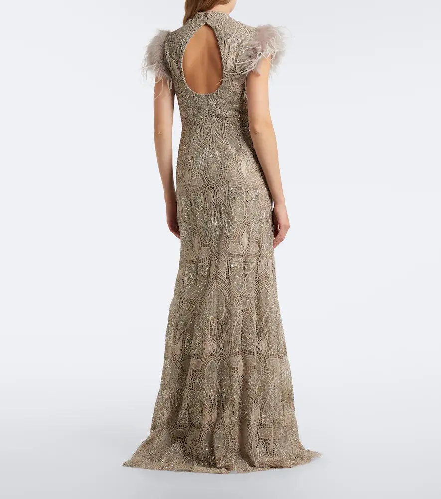 Georges Hobeika Embellished guipure lace gown | Thumbnail 3 Georges Hobeika Embellished guipure lace gown | Thumbnail 3