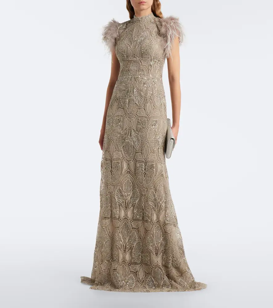 Georges Hobeika Embellished guipure lace gown | Thumbnail 4 Georges Hobeika Embellished guipure lace gown | Thumbnail 4