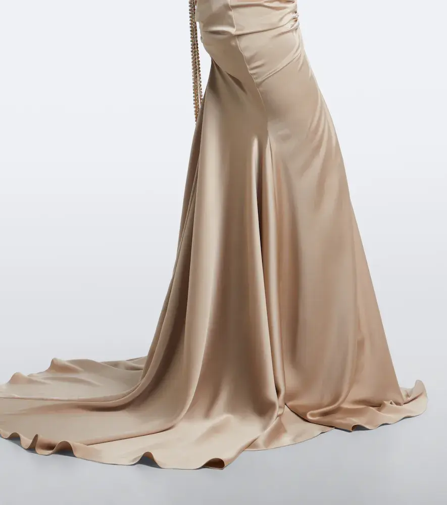 Georges Hobeika Embellished gathered open-back satin gown | Thumbnail 6 Georges Hobeika Embellished gathered open-back satin gown | Thumbnail 6