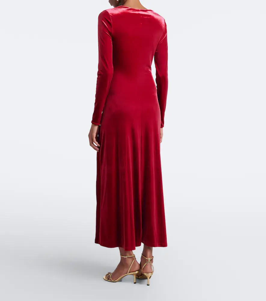 Simkhai Ferrera gathered velvet midi dress | Thumbnail 3 Simkhai Ferrera gathered velvet midi dress | Thumbnail 3