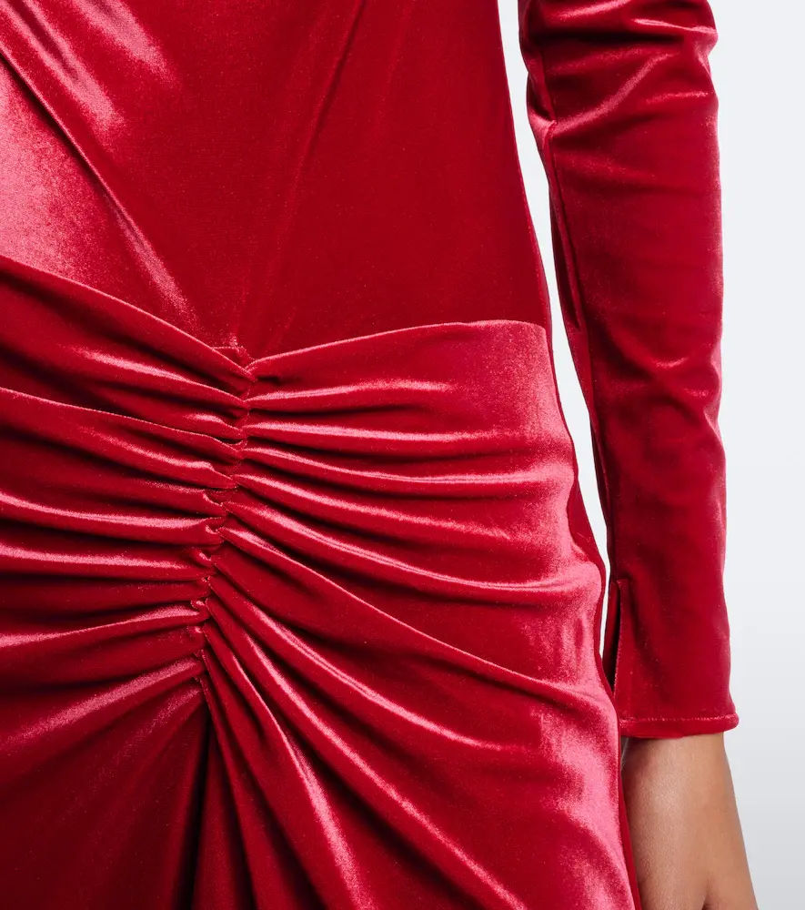 Simkhai Ferrera gathered velvet midi dress | Thumbnail 4 Simkhai Ferrera gathered velvet midi dress | Thumbnail 4