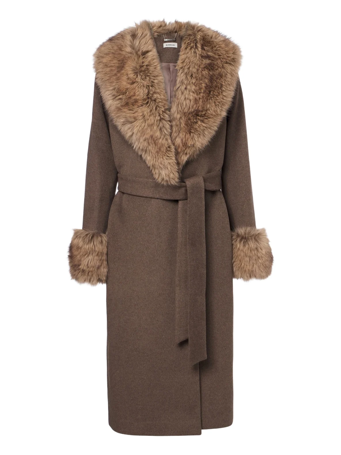 Kinsley wool-blend wrap coat