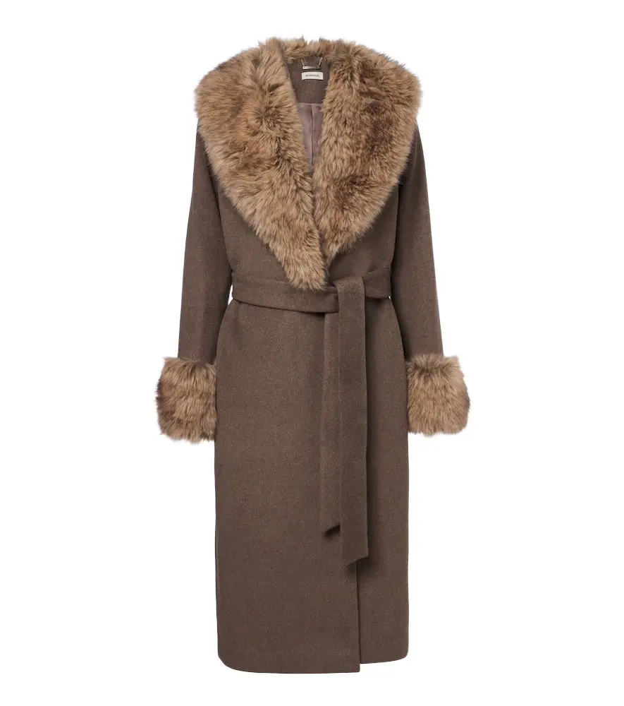Kinsley wool-blend wrap coat