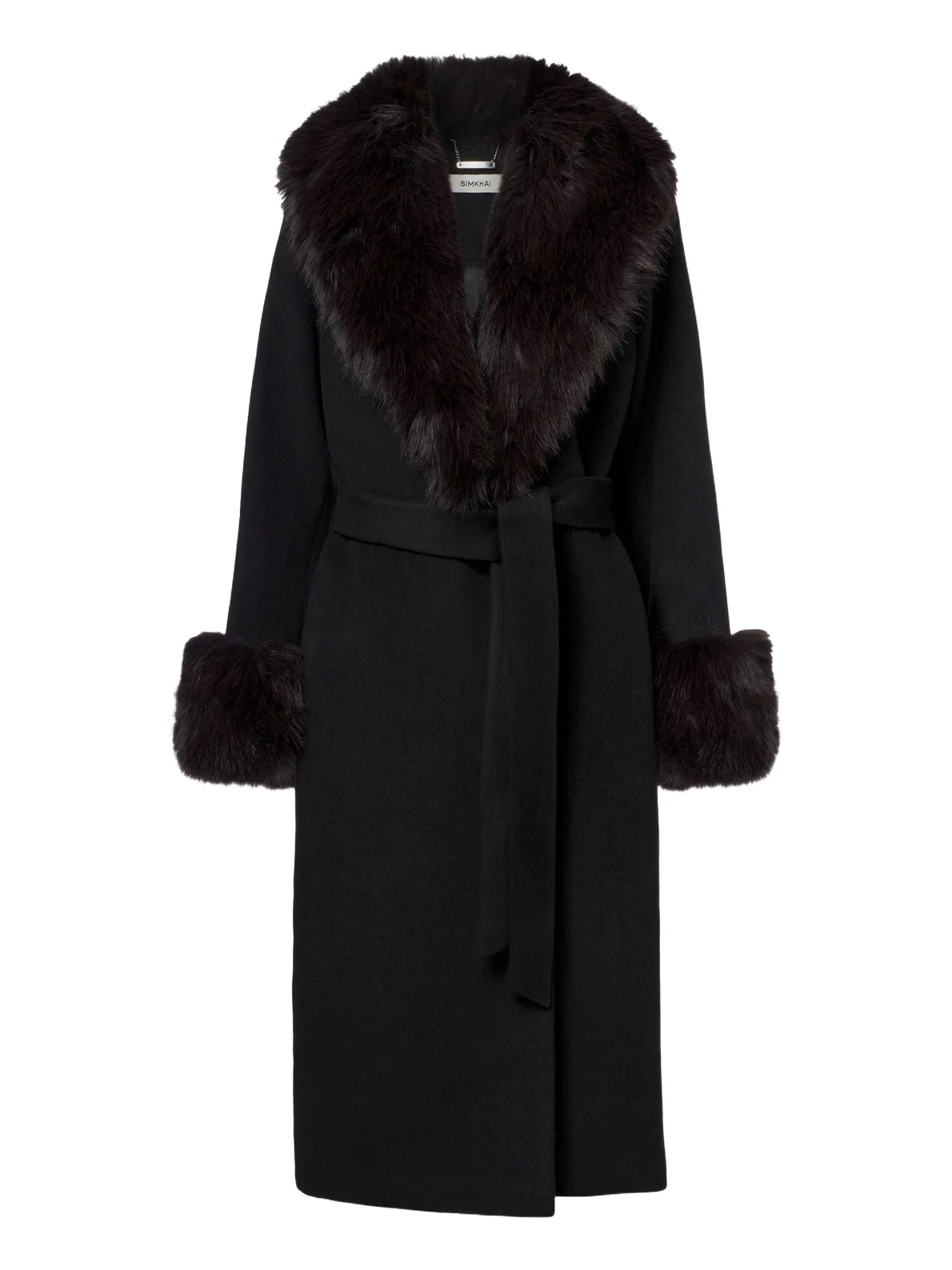 Kinsley wool-blend wrap coat