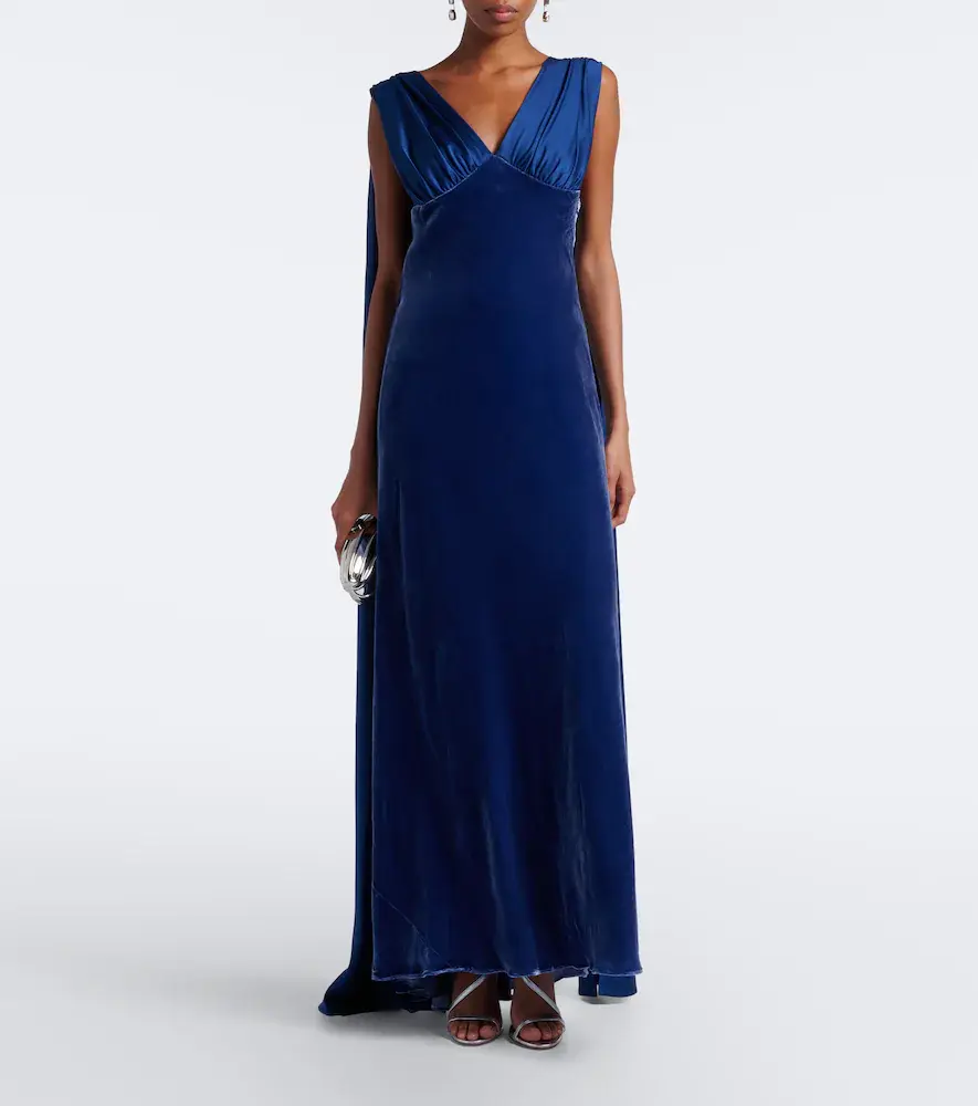 Simkhai Mariselle caped velvet gown | Thumbnail 3
