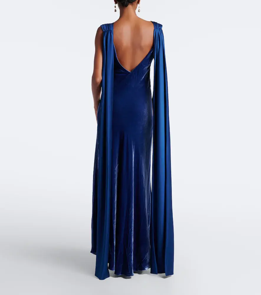 Simkhai Mariselle caped velvet gown | Thumbnail 4