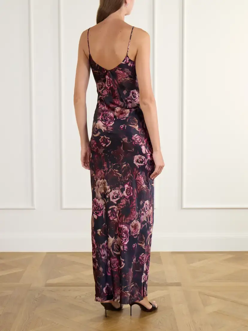 Rodarte Rose-appliquéd Floral-print Silk-satin Gown | Thumbnail 3 Rodarte Rose-appliquéd Floral-print Silk-satin Gown | Thumbnail 3
