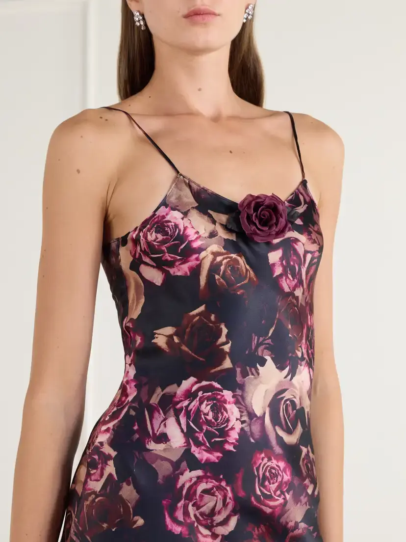 Rodarte Rose-appliquéd Floral-print Silk-satin Gown | Thumbnail 4 Rodarte Rose-appliquéd Floral-print Silk-satin Gown | Thumbnail 4