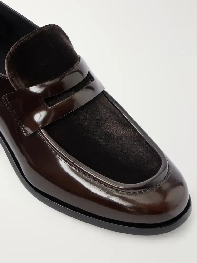 Church's Prudence 45 Velvet-trimmed Leather Loafers | Thumbnail 5 Church's Prudence 45 Velvet-trimmed Leather Loafers | Thumbnail 5