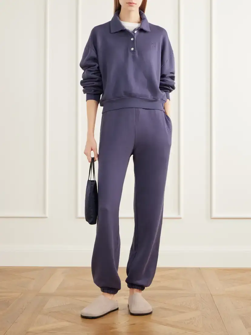 ÉTERNE Logo-embroidered French Cotton And Modal-blend Terry Tapered Track Pants | Thumbnail 2 ÉTERNE Logo-embroidered French Cotton And Modal-blend Terry Tapered Track Pants | Thumbnail 2