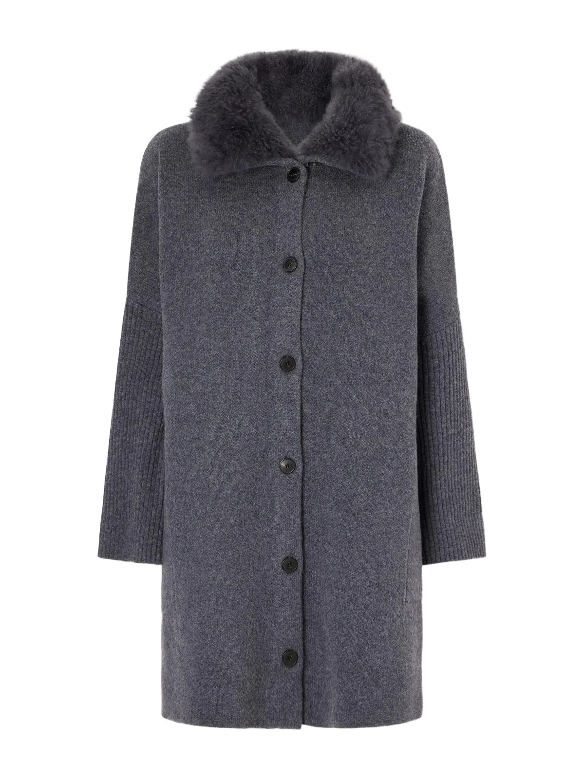 Shearling-trimmed Wool Cardigan Shearling-trimmed Wool Cardigan