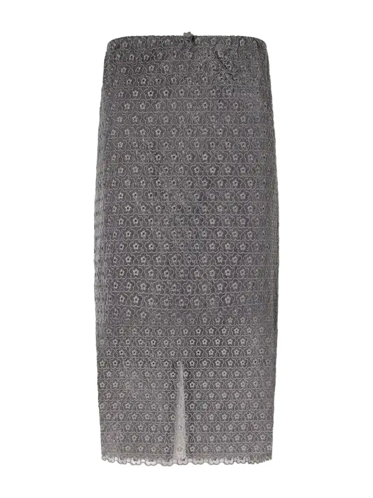 Cecilie Bahnsen Bria Scalloped Cotton-blend Floral-lace Midi Skirt