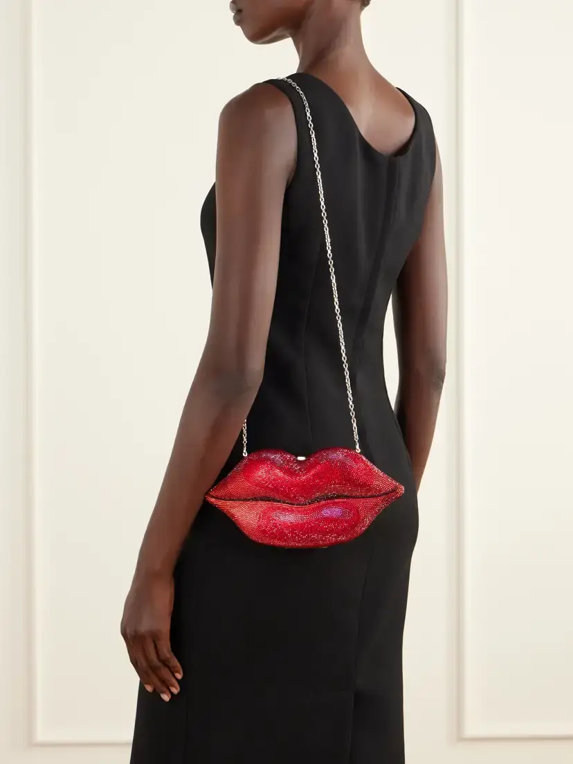 Judith Leiber Couture Hot Lips Crystal-embellished Silver-tone Clutch | Thumbnail 2 Judith Leiber Couture Hot Lips Crystal-embellished Silver-tone Clutch | Thumbnail 2