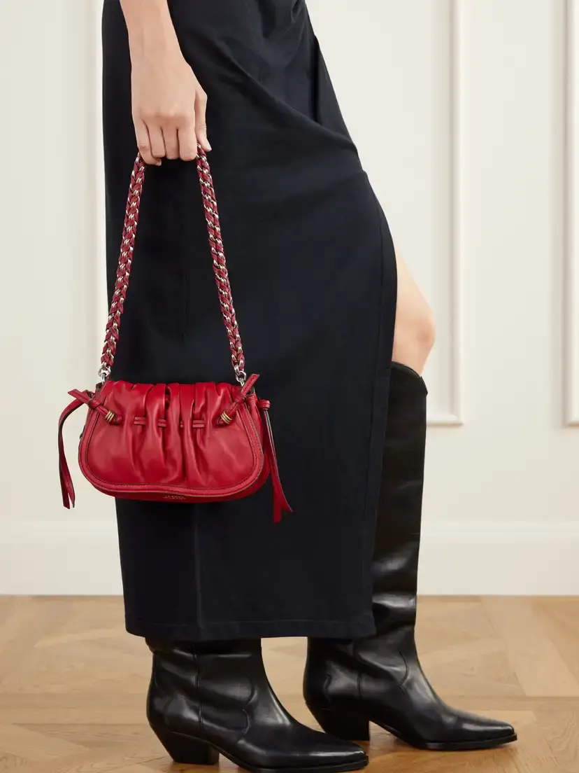 Isabel Marant Bolton Embellished Gathered Leather Shoulder Bag | Thumbnail 2