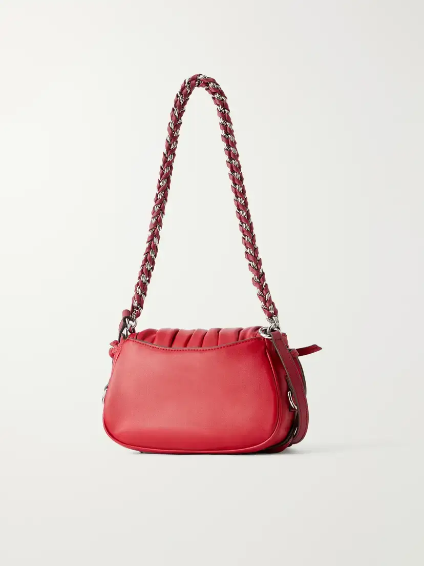 Isabel Marant Bolton Embellished Gathered Leather Shoulder Bag | Thumbnail 4