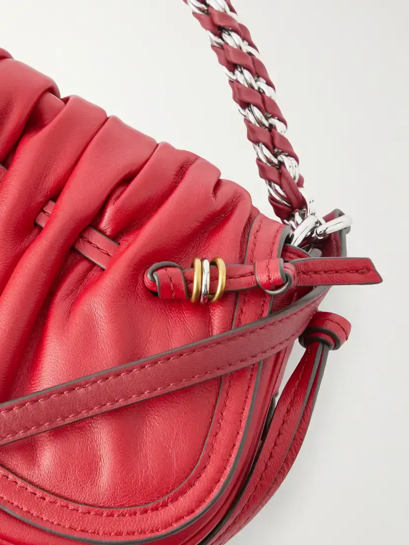 Isabel Marant Bolton Embellished Gathered Leather Shoulder Bag | Thumbnail 5