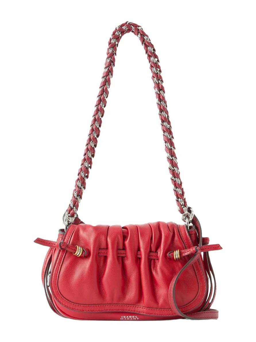 Isabel Marant Bolton Embellished Gathered Leather Shoulder Bag
