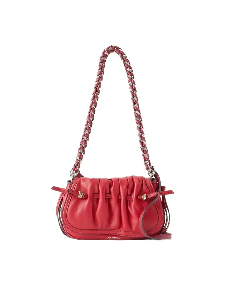 Isabel Marant Bolton Embellished Gathered Leather Shoulder Bag