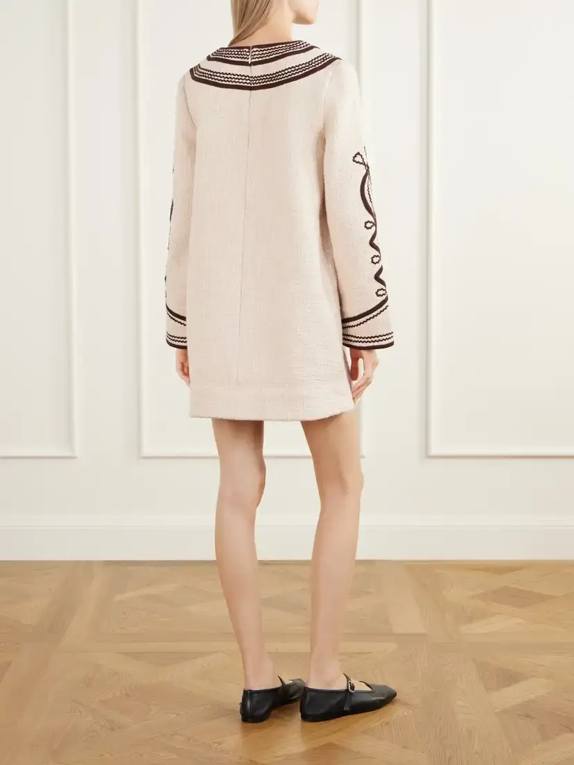 ALIX OF BOHEMIA Rosie Embroidered Cotton-bouclé Mini Dress | Thumbnail 3 ALIX OF BOHEMIA Rosie Embroidered Cotton-bouclé Mini Dress | Thumbnail 3