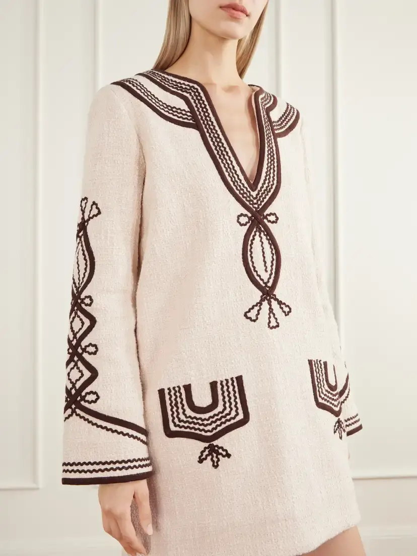 ALIX OF BOHEMIA Rosie Embroidered Cotton-bouclé Mini Dress | Thumbnail 4 ALIX OF BOHEMIA Rosie Embroidered Cotton-bouclé Mini Dress | Thumbnail 4