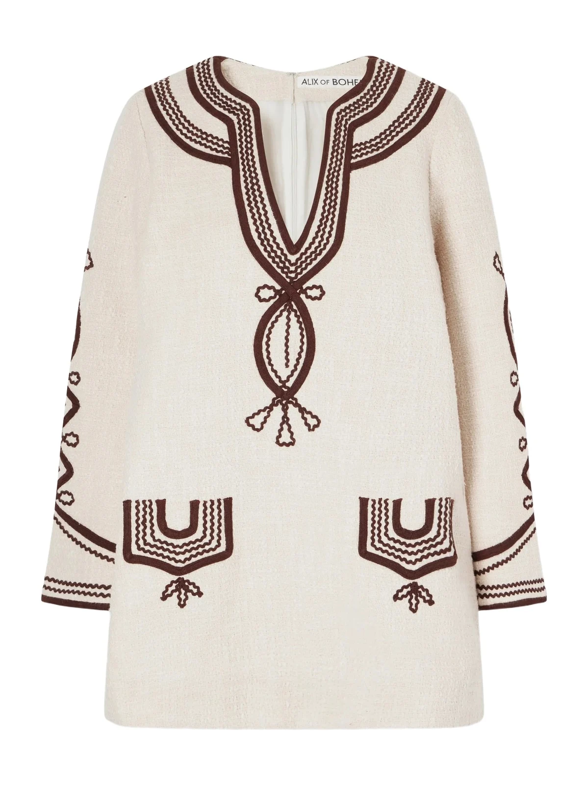 Rosie Embroidered Cotton-bouclé Mini Dress