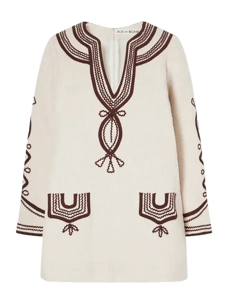 ALIX OF BOHEMIA Rosie Embroidered Cotton-bouclé Mini Dress