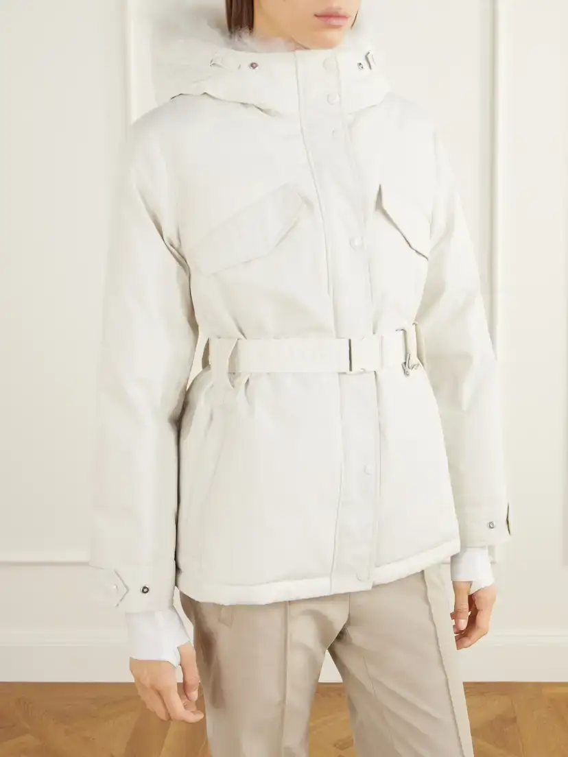 Yves Salomon Belted Shearling-trimmed Shell Down Ski Jacket | Thumbnail 3 Yves Salomon Belted Shearling-trimmed Shell Down Ski Jacket | Thumbnail 3