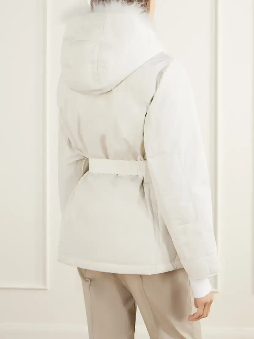 Yves Salomon Belted Shearling-trimmed Shell Down Ski Jacket | Thumbnail 4 Yves Salomon Belted Shearling-trimmed Shell Down Ski Jacket | Thumbnail 4
