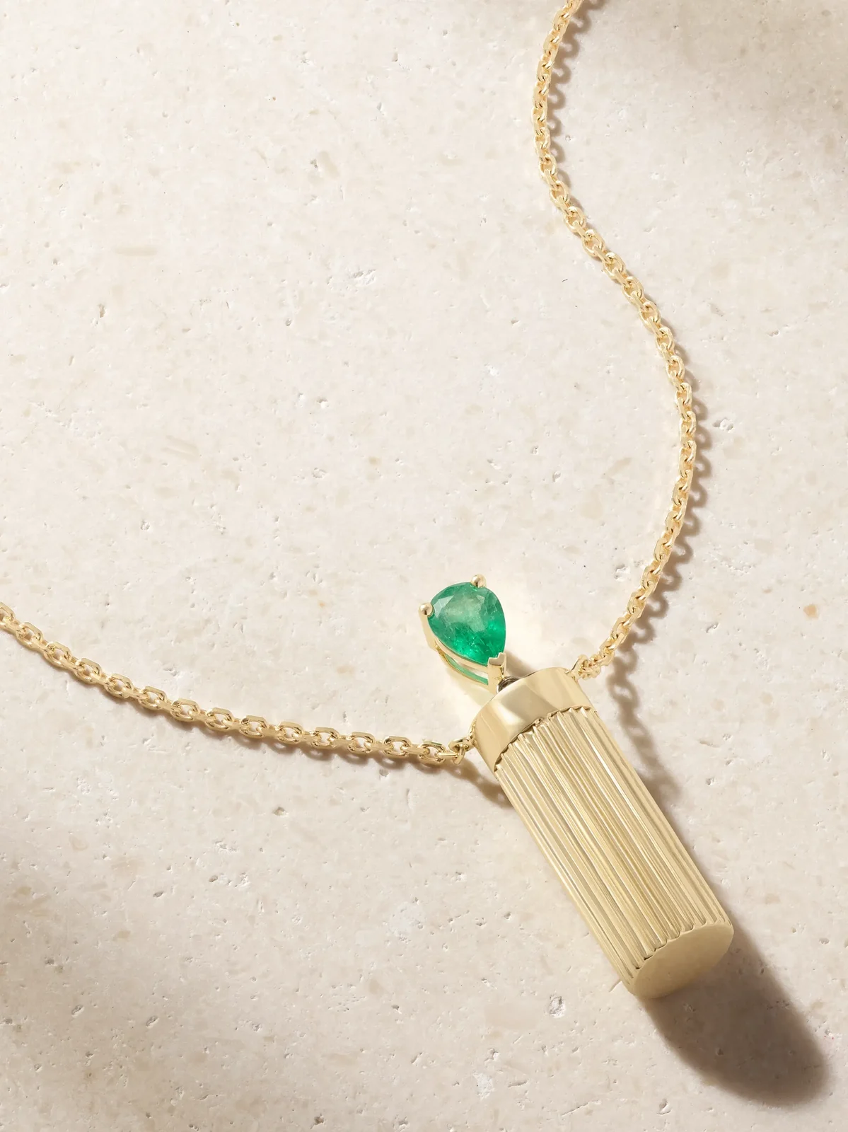 Petit Vase 9-karat Gold, Emerald And Blackened Diamond Necklace Petit Vase 9-karat Gold, Emerald And Blackened Diamond Necklace