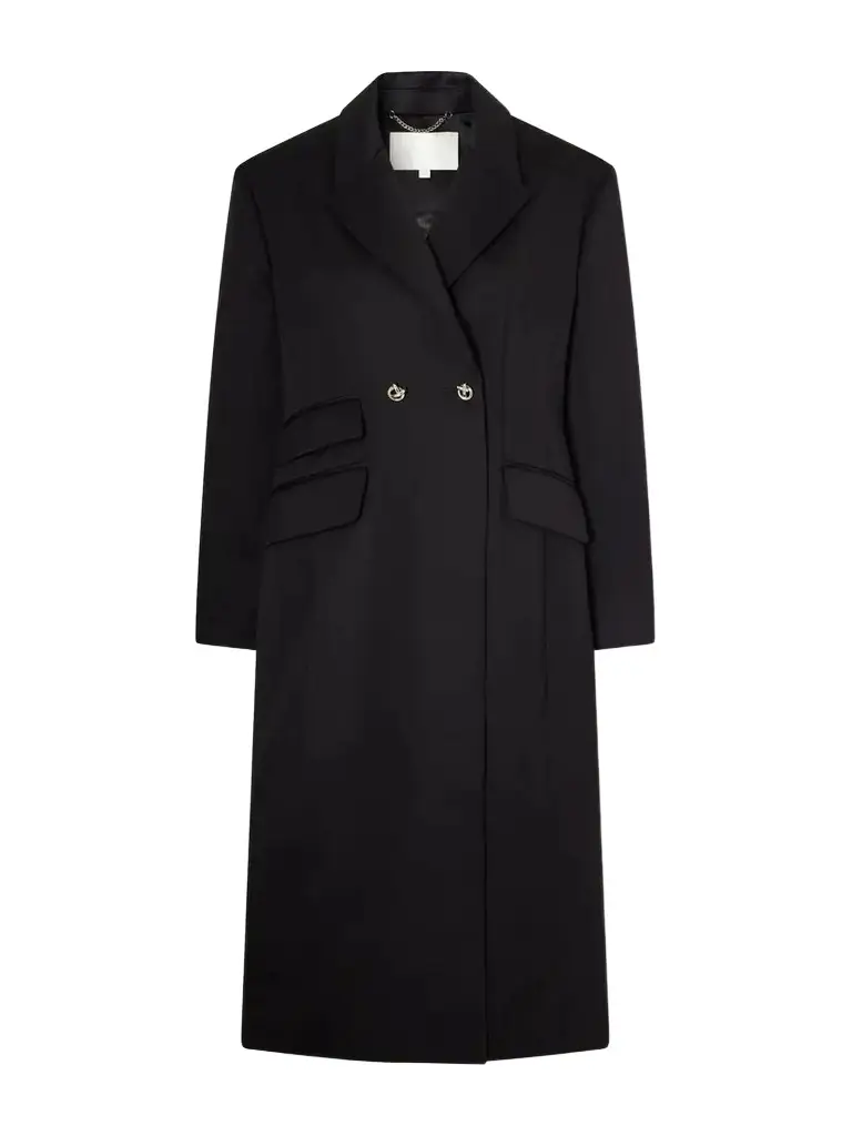 RÙADH The Ophelia Double-breasted Satin-trimmed Wool-twill Coat