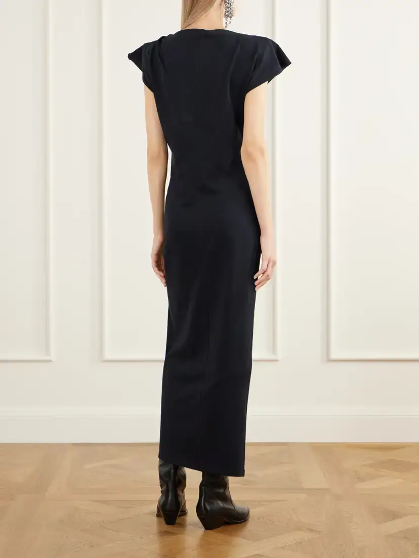 Isabel Marant Nadela Gathered Bead-embellished Cotton-jersey Maxi Dress | Thumbnail 3 Isabel Marant Nadela Gathered Bead-embellished Cotton-jersey Maxi Dress | Thumbnail 3