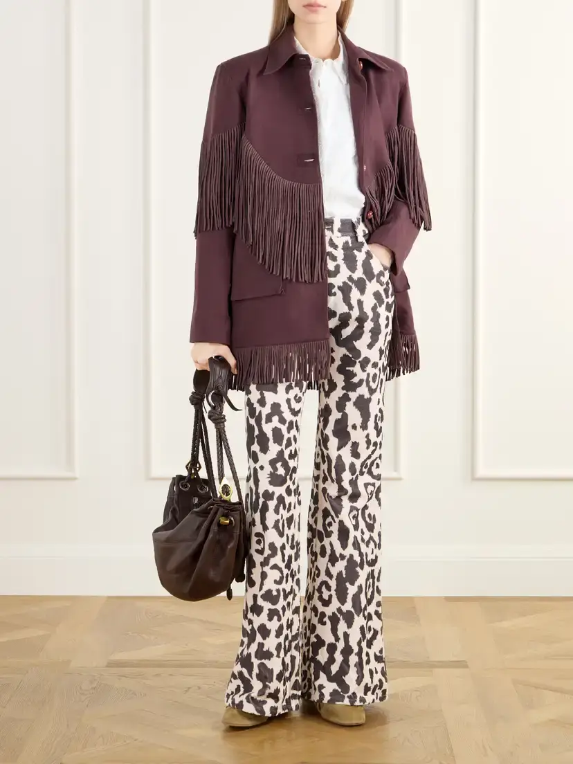 ALIX OF BOHEMIA Bunny Leopard Steppe Cotton-velvet High-rise Flared Jeans | Thumbnail 2 ALIX OF BOHEMIA Bunny Leopard Steppe Cotton-velvet High-rise Flared Jeans | Thumbnail 2