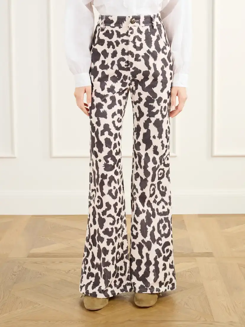 ALIX OF BOHEMIA Bunny Leopard Steppe Cotton-velvet High-rise Flared Jeans | Thumbnail 3 ALIX OF BOHEMIA Bunny Leopard Steppe Cotton-velvet High-rise Flared Jeans | Thumbnail 3