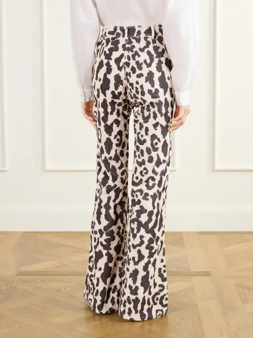 ALIX OF BOHEMIA Bunny Leopard Steppe Cotton-velvet High-rise Flared Jeans | Thumbnail 4 ALIX OF BOHEMIA Bunny Leopard Steppe Cotton-velvet High-rise Flared Jeans | Thumbnail 4