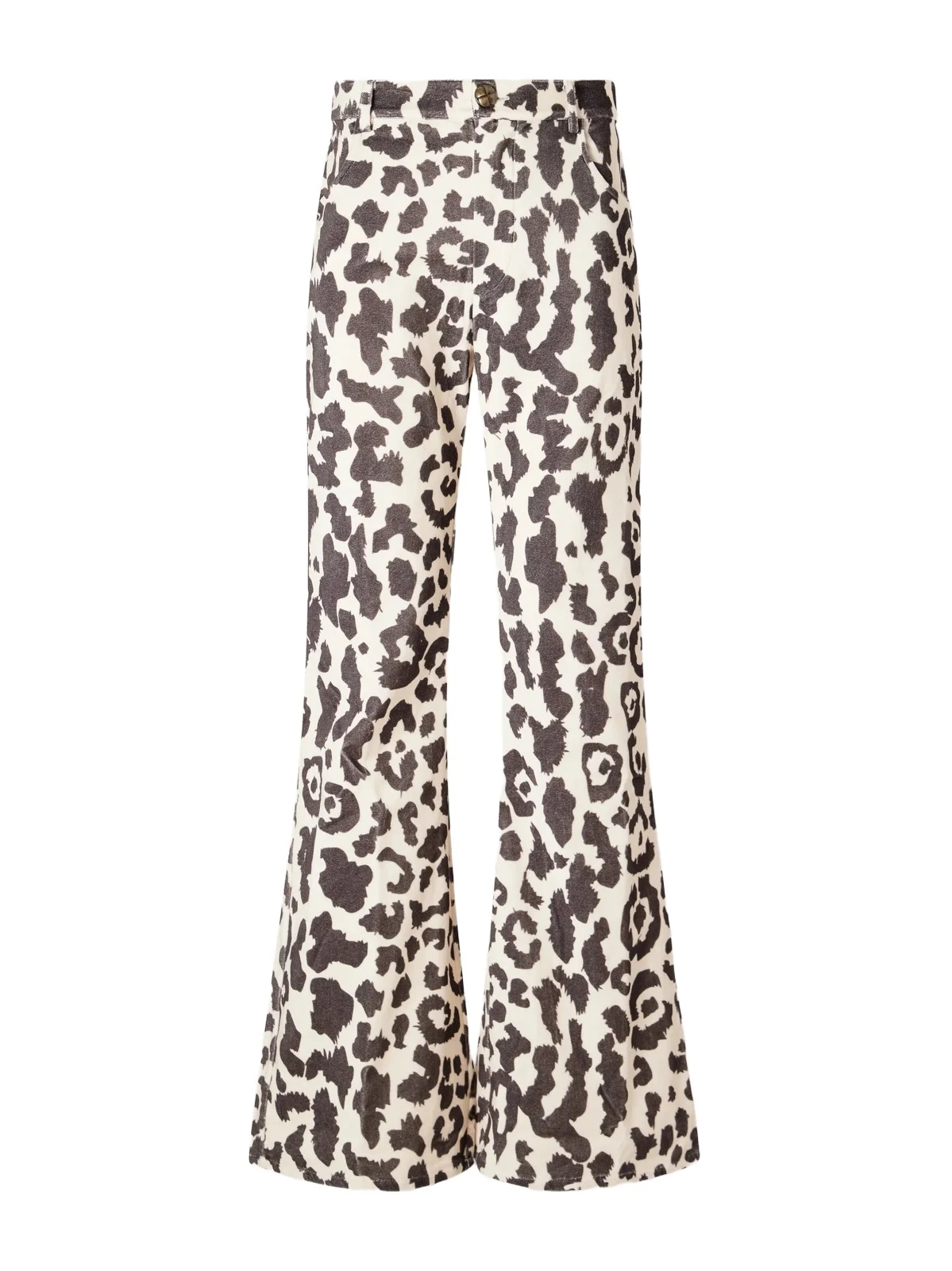 ALIX OF BOHEMIA Bunny Leopard Steppe Cotton-velvet High-rise Flared Jeans